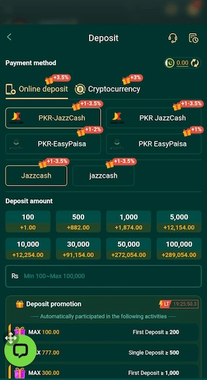 Deposit in X30 bet Game