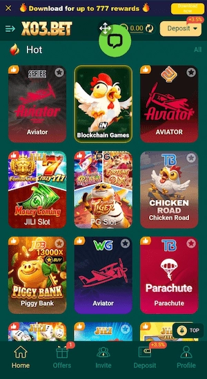 Games in X30 Bet game 