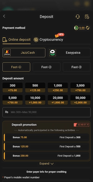 Deposit in 9WIN Game