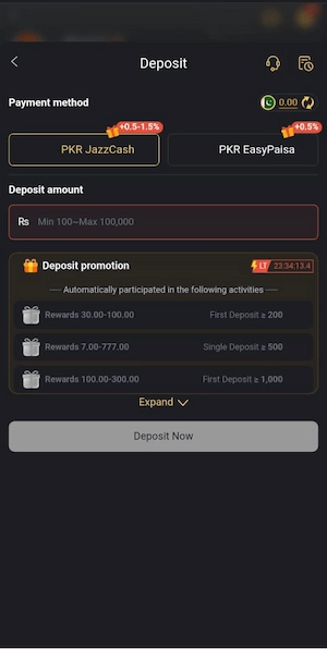Deposit in 663bet Game 