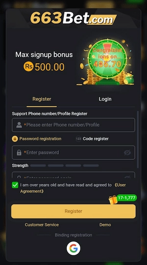 Register in 663bet Game 